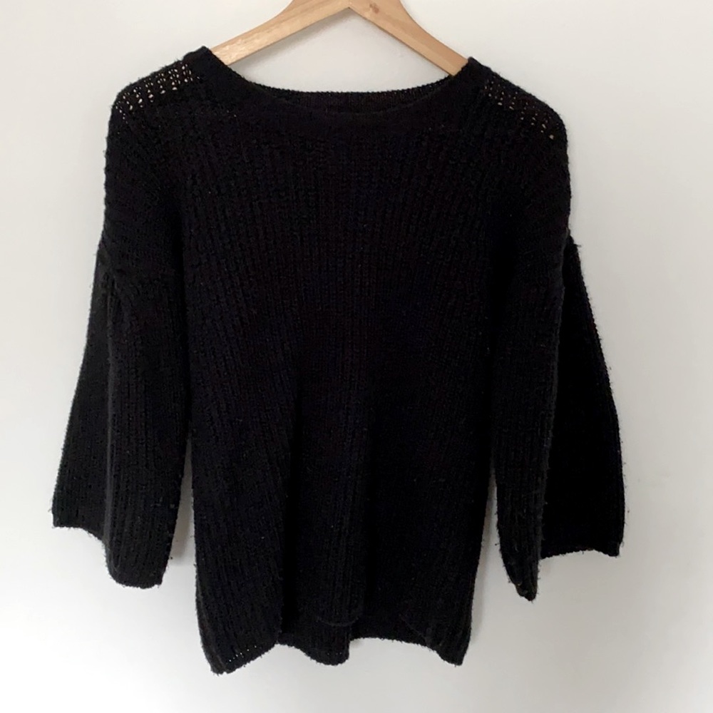 Forever 21 Black Bell Sleeve Sweater
